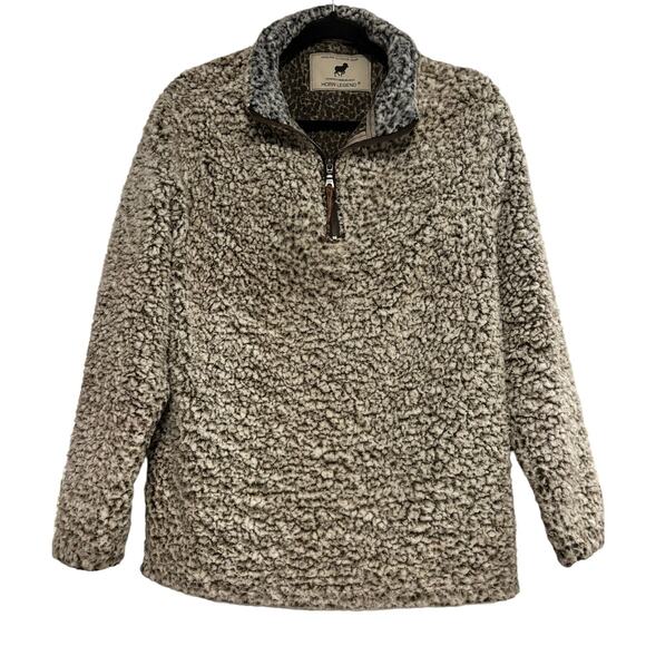 Horn Legend Quarter Zip Sherpa Fleece Pullover Sweater Size Small - Picture 1 of 9